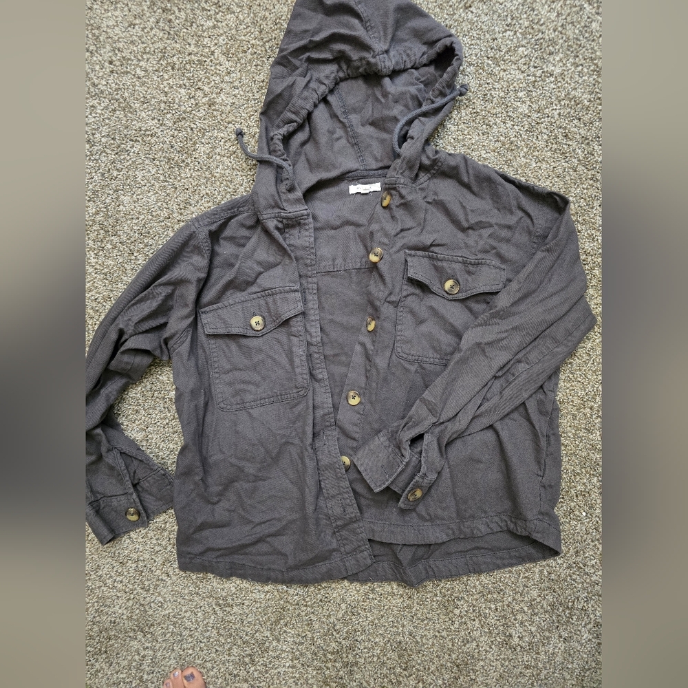 Maurices Charcoal Button-Up Jacket